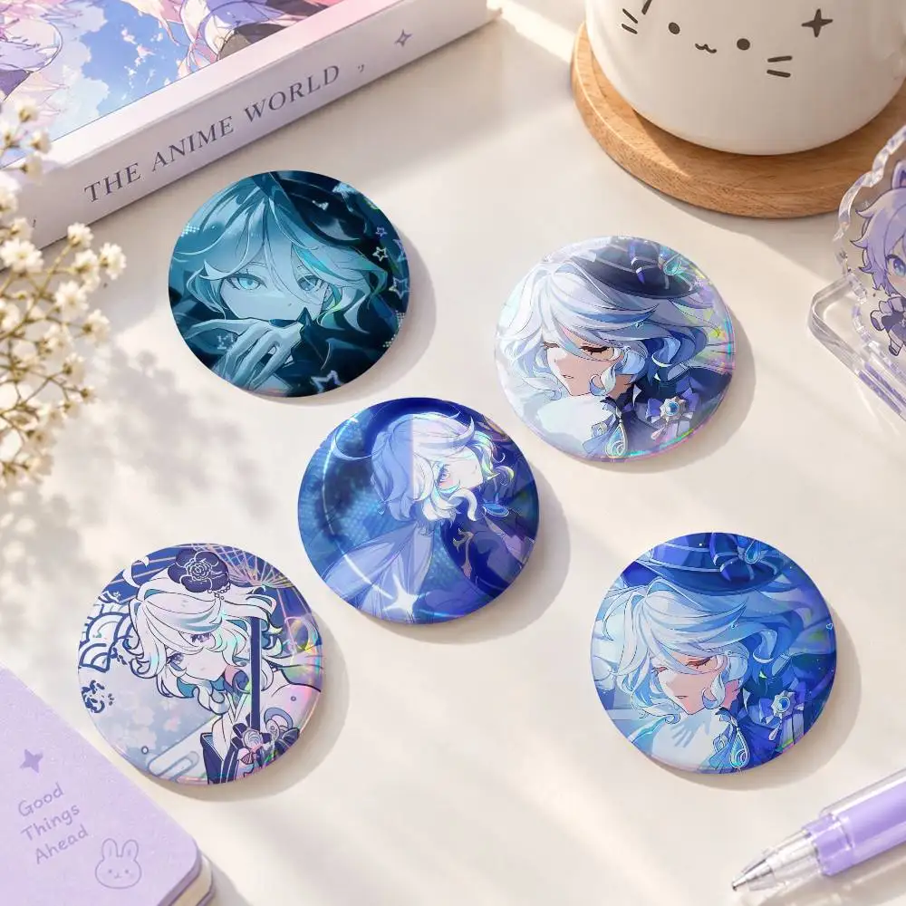 F-furina-a Fashion Button Badge Pin Set Cool Anime Game Cartoon Music Design Brooch For Backpack Clothes