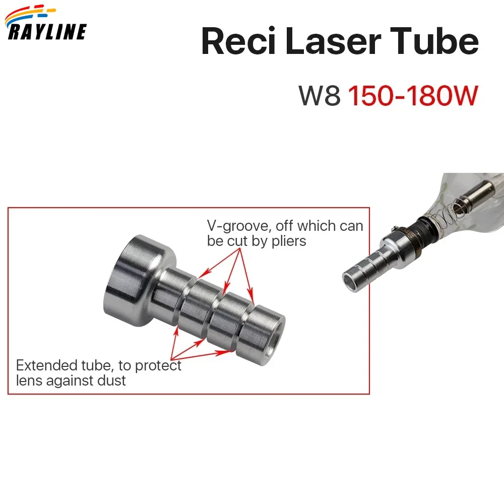 Reci W8 150W CO2 Laser Tube Wooden Case Box Packing Length 1850 Dia. 90mm for CO2 Laser Engraving Cutting Machine S8 Z8