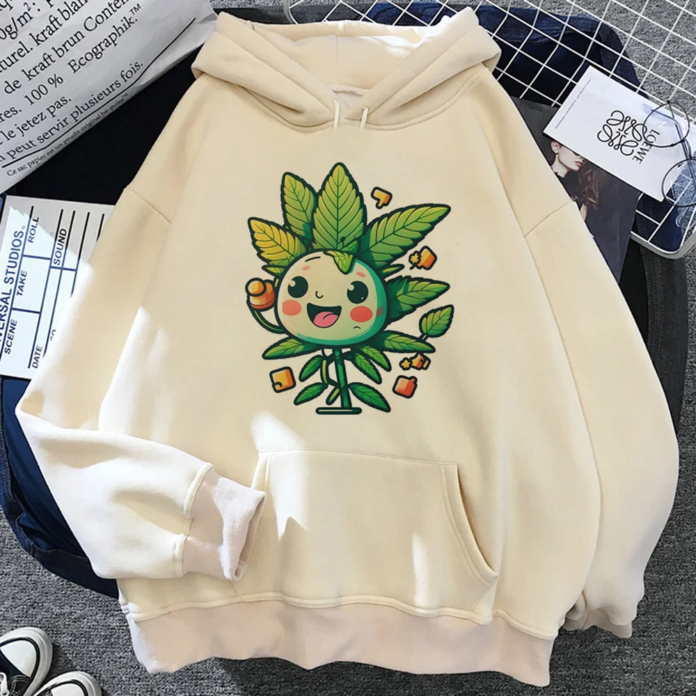 Weed hoodies women graphic Winter vintage Hooded Shirt clothing female aesthetic sweater