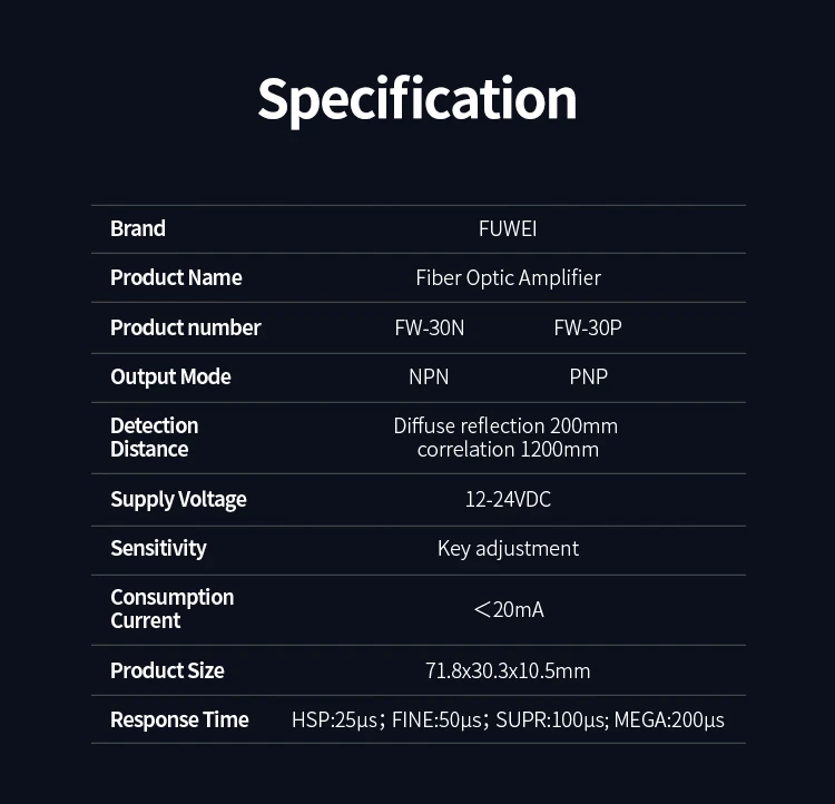 FW-30N M3 M4 M6 Dual Digital Display Fiber Optic Verstärker Glasfaserkabel Glasfasersensor Verpackung Gitter Automatisierung – Detail 13