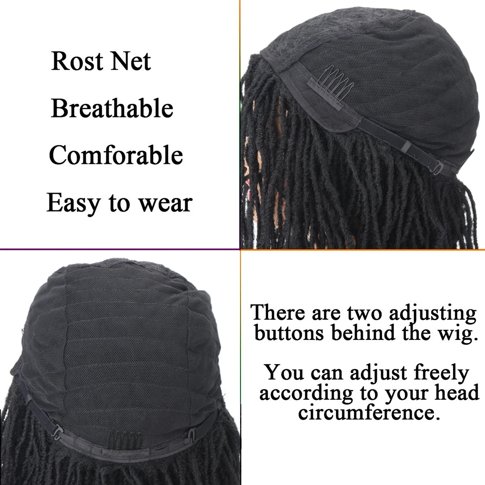 Perruque Synthétique Tressée pour Femme, Cheveux Courts, Bob, Noir, Blond, Rouge, Dreadlock, Déesse, Faux auxLocs, Bouclée, Twist, 10 Pouces