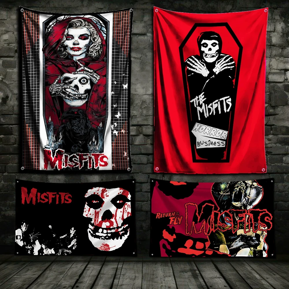 3x5 Ft R-Rock Band misfits Rovers  Racing  Flag Polyester Printed Cars Flags for Room Garage Decor