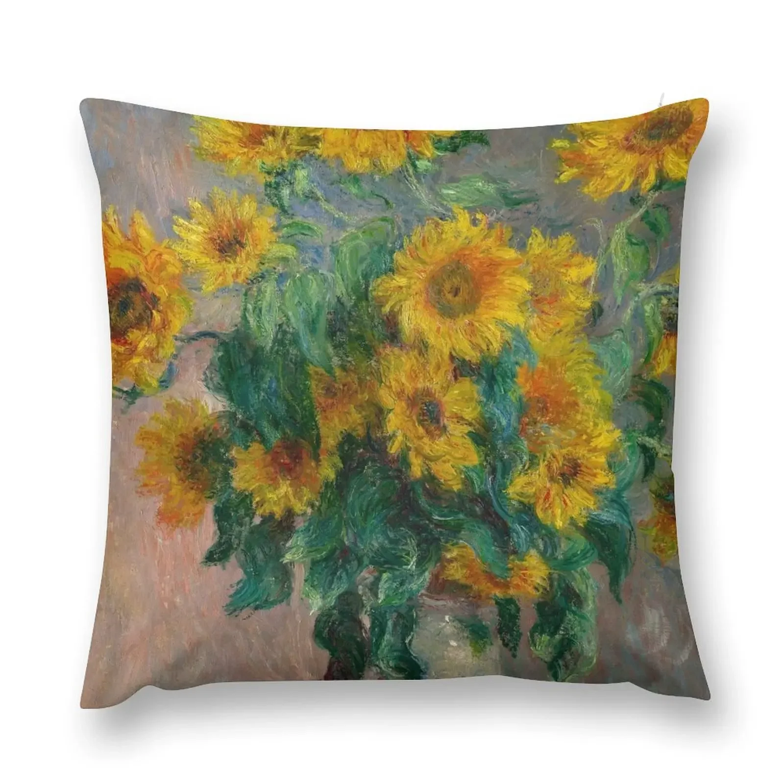 Claude Monet - Bouquet of Sunflowers - French painting Tournesols Throw Pillow Covers For Sofas Decorative pillowcase pillow