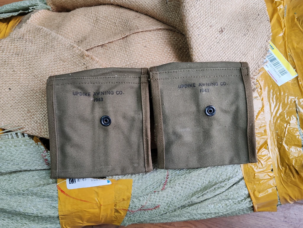 2 قطعة فائض عسكري حقيقي الأصلي الحرب العالمية الثانية الجيش الأمريكي M1 M2 كربين قماش مجلة الحقيبة مرحبا Q1943 مظهر جيد #3