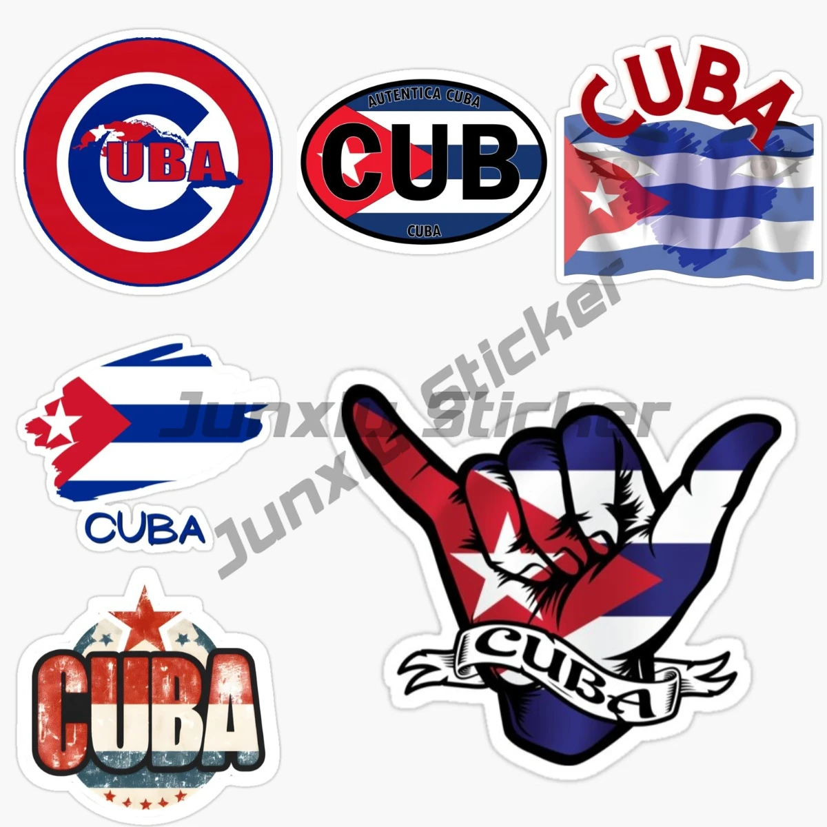 

Creative Cuban Flag Map Car Sticker Laptop Truck Wall Car Accessories Van Bike Window Glass Door Vinyl Self-adhesive Decal