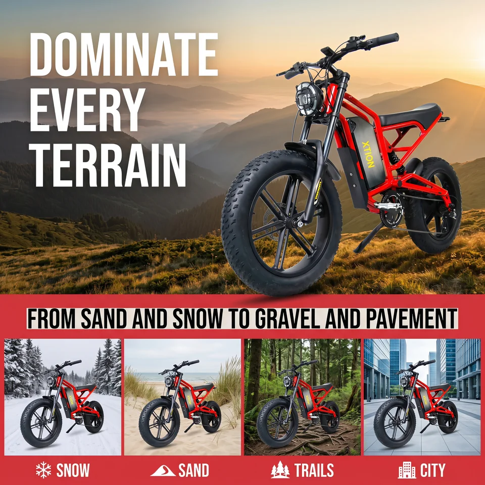 60V 21Ah Electric Bike for Adults, 750W (1500W Peak) Ebike, 35MPH & 50 Miles Range, 20" Fat Tire Mountain Commuter E-Bike, UL image 3