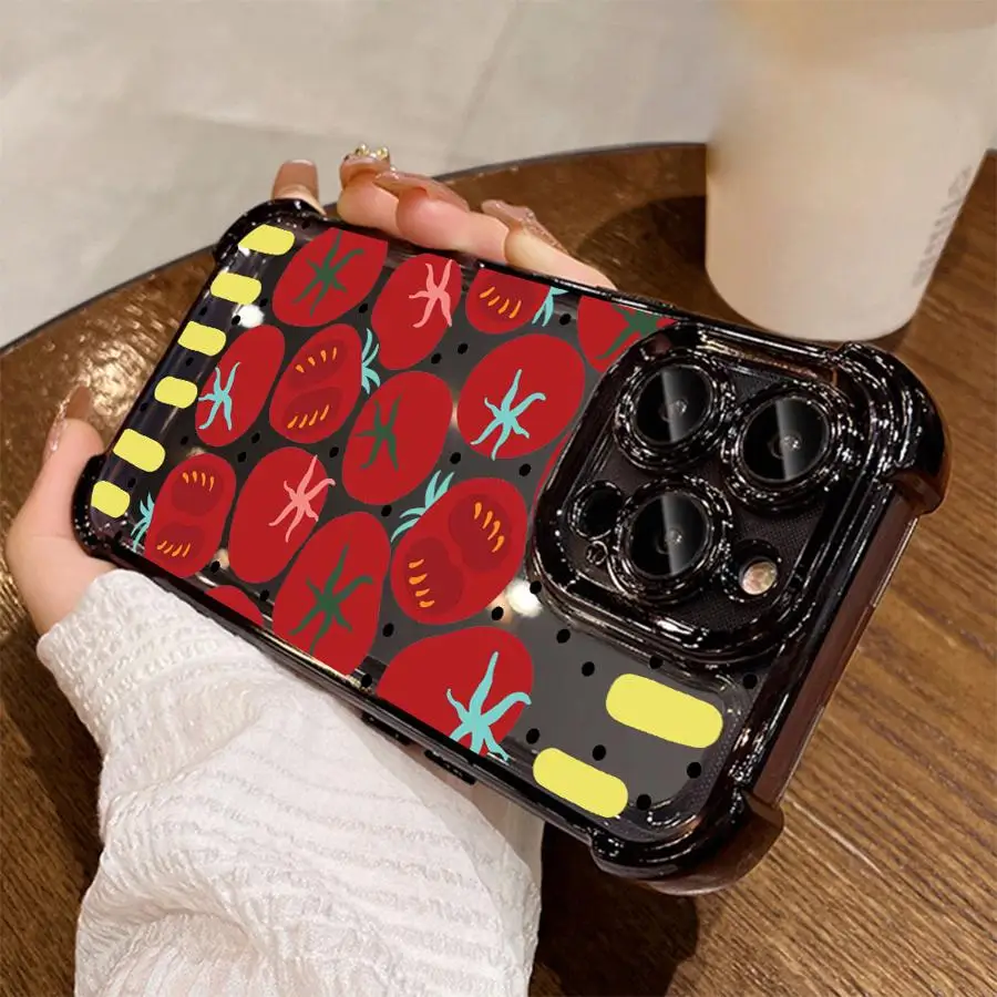 Case for Apple iPhone 15Pro Max 16 16Plus XS MAX 12 15 14 Pro XR 13 11 11Pro Clear Cover Cartoon Tomatoes view 5