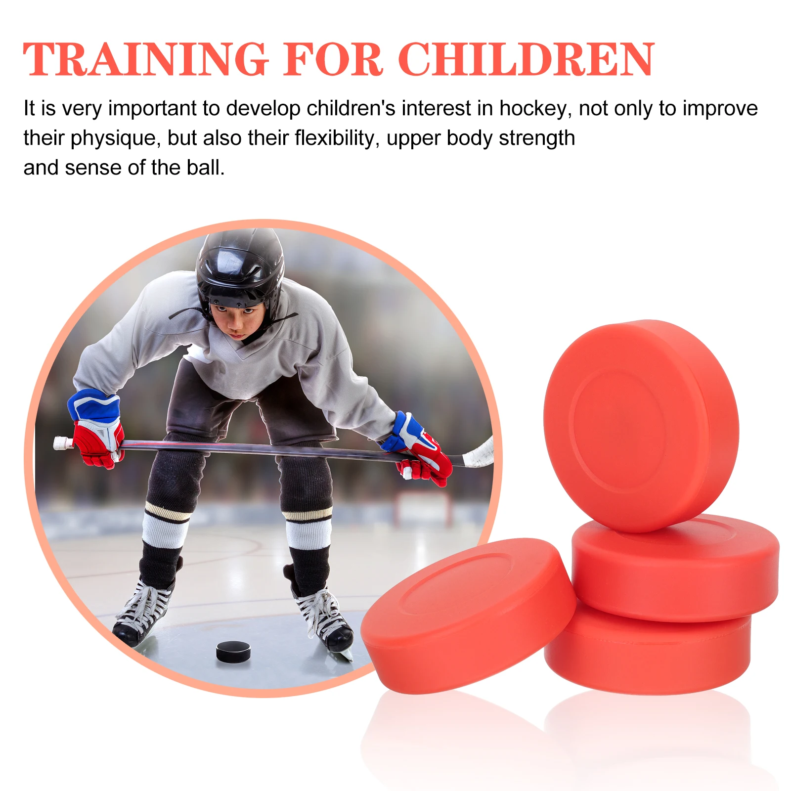 4 шт. хоккейные шайбы для тренировок, резиновая шайба для тренировок, гладкое скольжение, идеально подходит для использования на коньках в помещении и на открытом воздухе