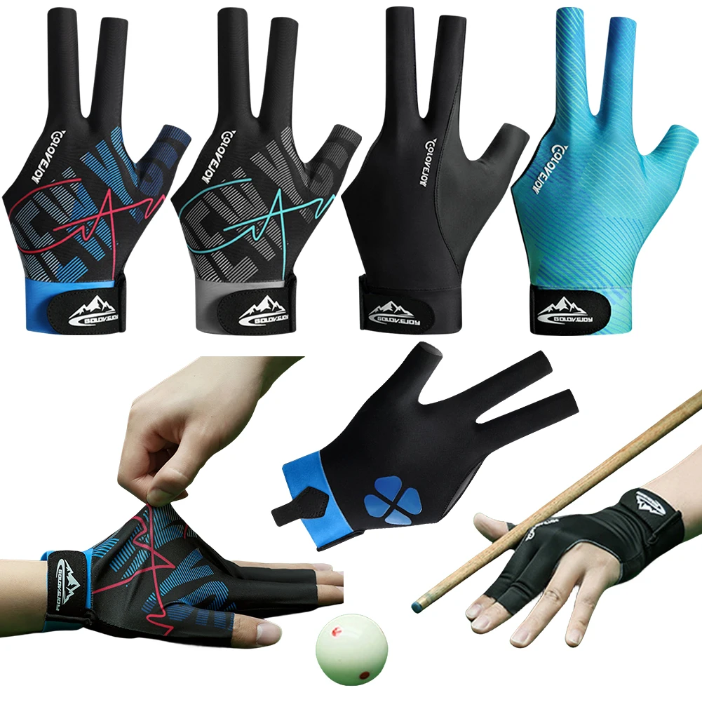 

Billiard Gloves Open Finger Gloves Anti-Slip 3 Finger Snooker Glove Adjustable Billiard Training Gloves for Men Women Left Hand