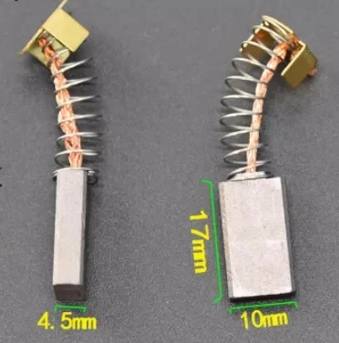 Cepillo de grafito para máquina de torno, herramientas eléctricas, amoladora, 4,5x10x17mm, 4,5x10x17mm