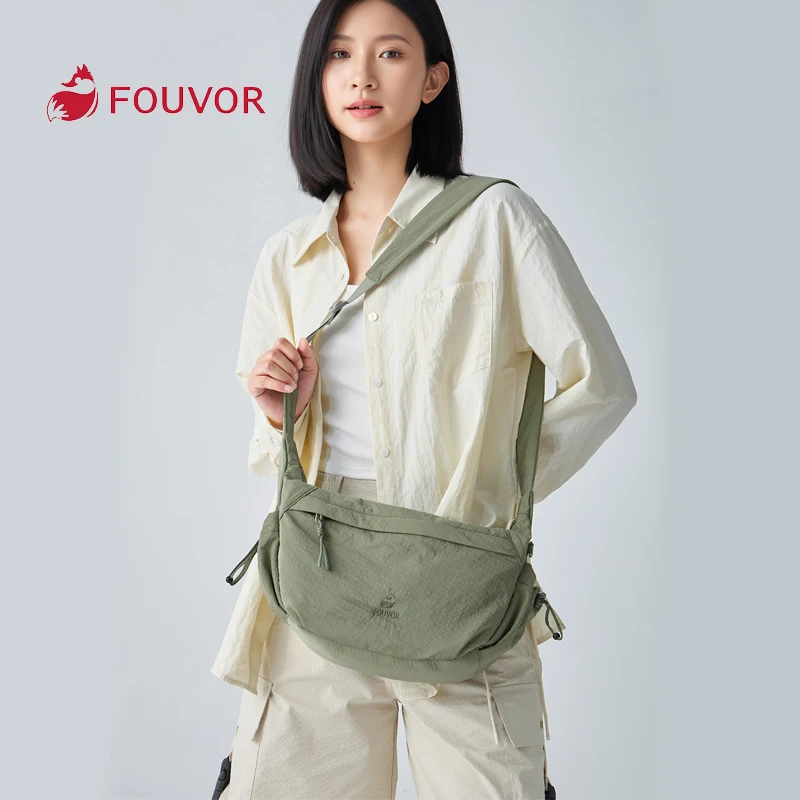 

Сумка на одно плечо Fouvor, водонепроницаемая прочная нейлоновая пряжка, термоусадочная сумка сбоку, сумка с гладкой подкладкой, женская холщовая сумка 3059-09