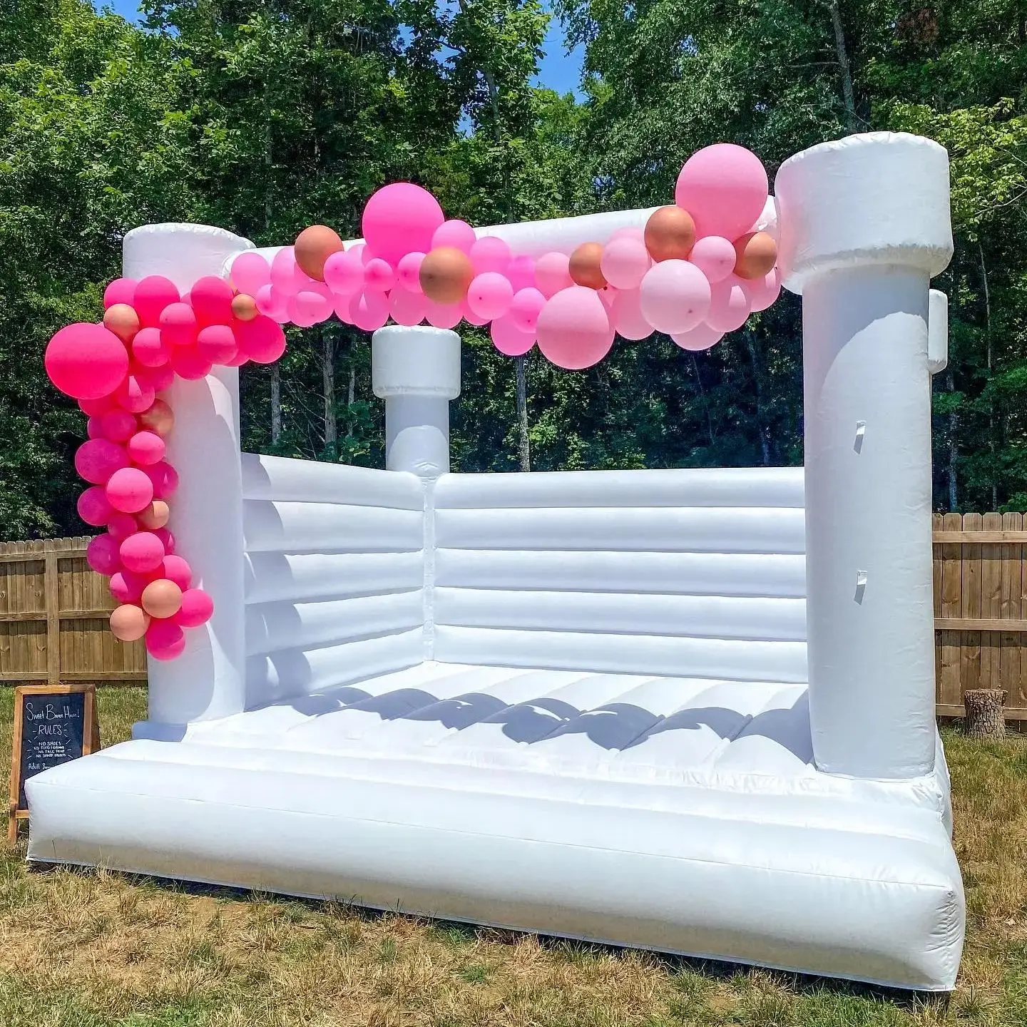 

mini White Inflatable Bounce House Castle with Blower for Kids 1-6 Years Birthday Wedding Party outdoor