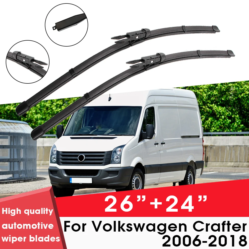 

Car Wiper Blades For Volkswagen Crafter 2006-2018 26"+24" Windshield Windscreen Clean Rubber Silicon Cars Wipers Accessories