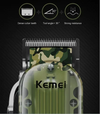 Kemei Km-1926 Прозрачный корпус с цифровым дисплеем, зарядка через USB, профессиональная электрическая машинка для стрижки волос, машина для стрижки волос для мужчин