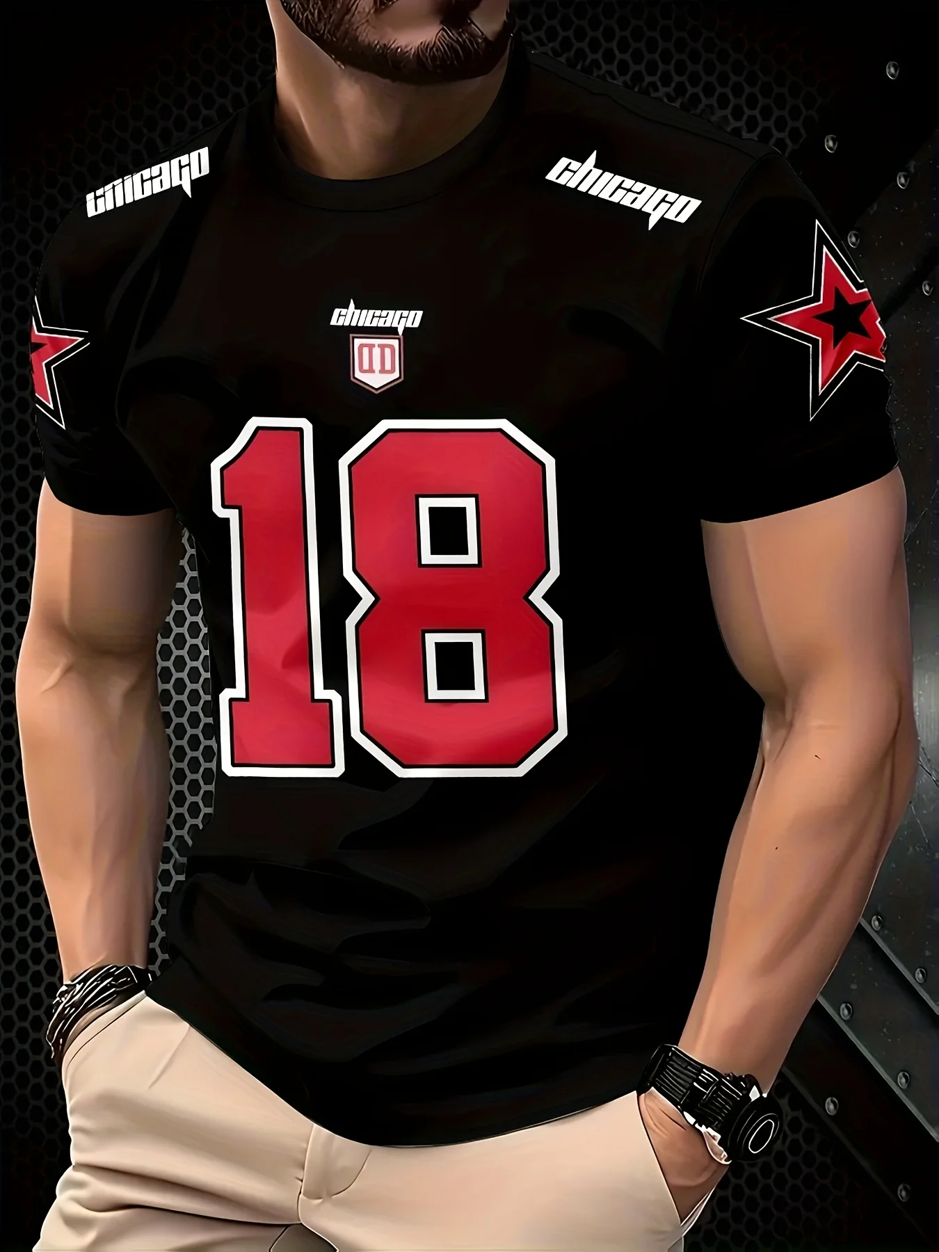 2025 جديد الرجال الموضة الرجعية الرياضة في الهواء الطلق قصيرة الأكمام سريعة الجافة مطبوعة تنفس اللياقة البدنية التدريب تي شيرت