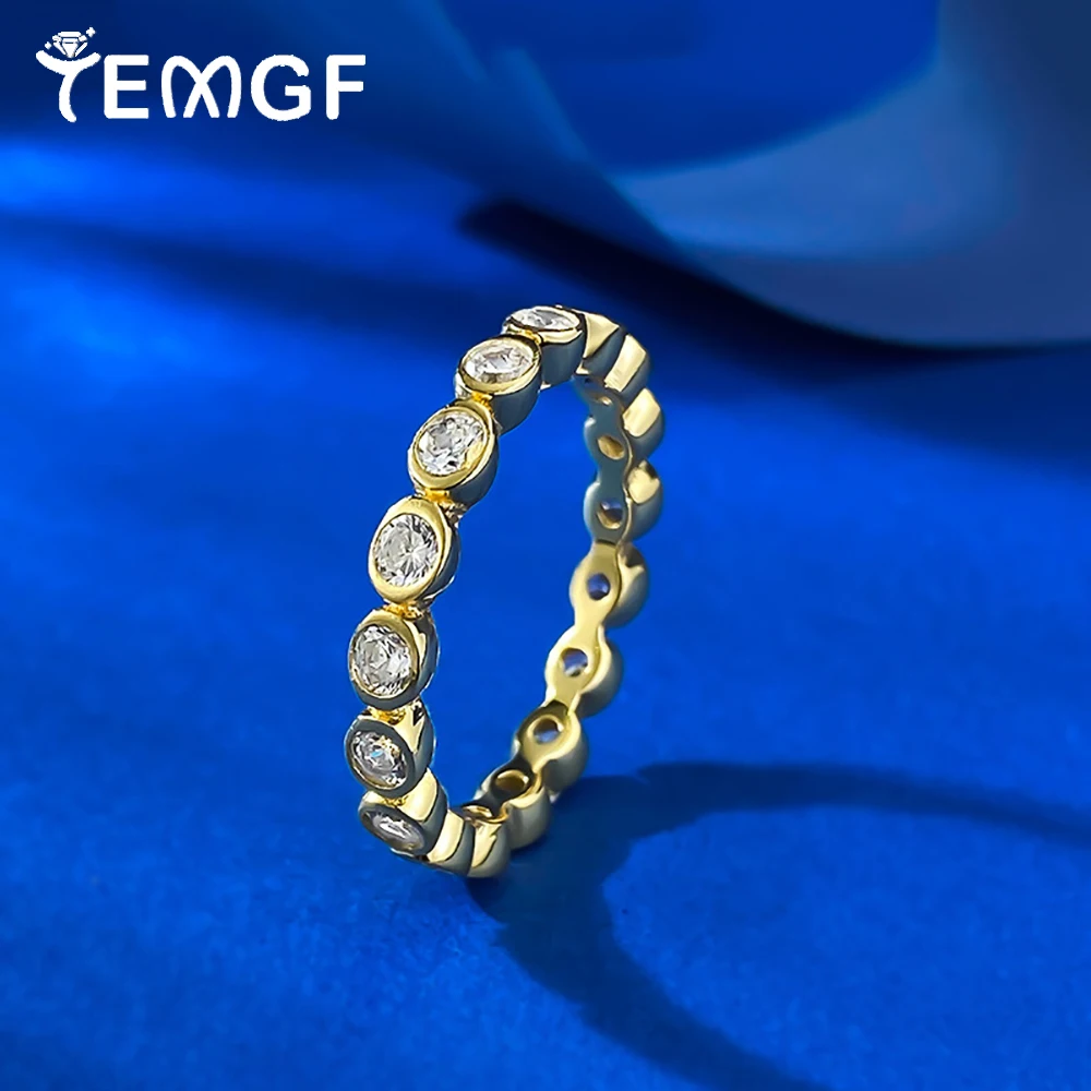 

TEMGF Simple Zircon Ring for Women Men S925 Sterling Silver 18K Gold Plated Party Fashion Fine Jewelry Unisex Birthday Gifts