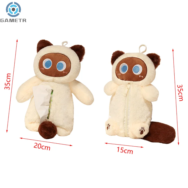 Imagem -06 - Siamese Cat Plush Lápis Case Recheado Animal Pen Storage Bolsa Papelaria Bolsa Grande Capacidade Cartoon Doll Aprendizagem