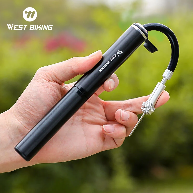 WEST BIKING Portable Bicycle Pump 160PSI Mini Aluminum Alloy Bike Pump Schrader/Presta Valve Inflator MTB Road Bike Accessories