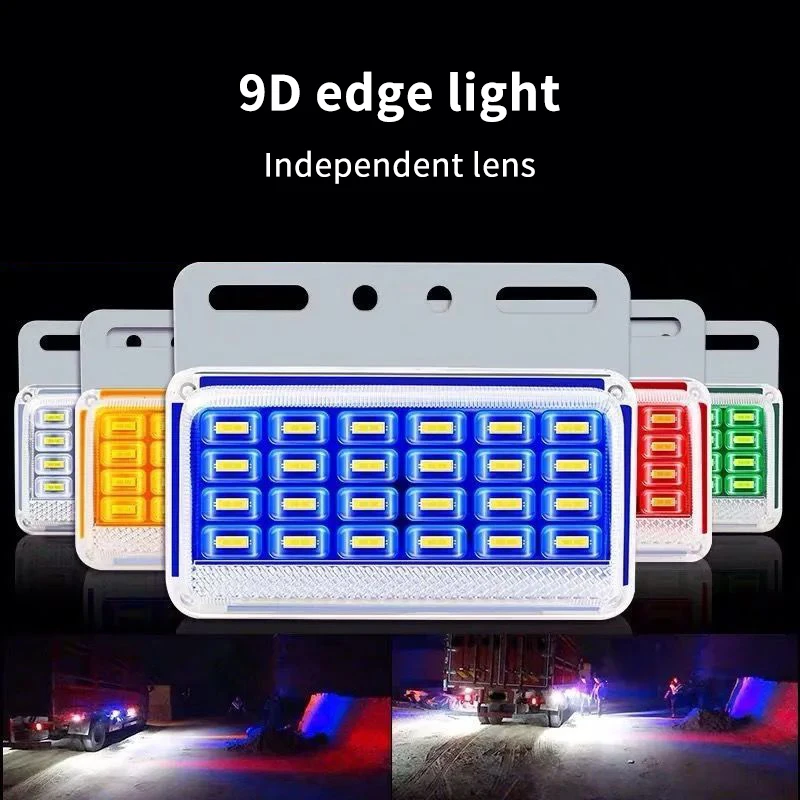 24V Waterproof LED Side Light for Truck Trailer And Bus Wide Waist Wide Application Side Marker & Rear Light for Vehicles