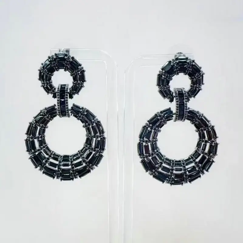 

Bilincolor модные черные круглые серьги для женщин