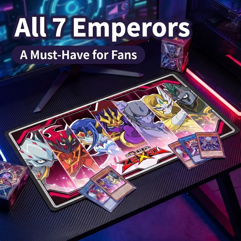 Diy 600x350mm Yu-Gi-Oh! ZEXAL Barian Seven Emperors Group Portrait Playmat Mizar /Durbe /Vector Single Board Game Card Mat Toys view 4