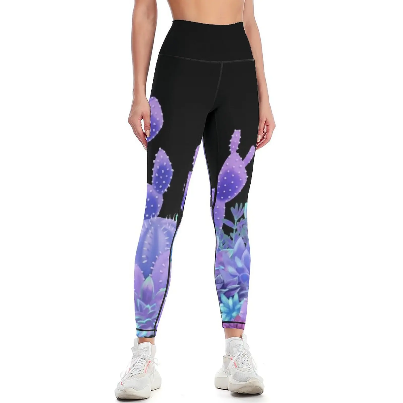 Ultraviolet Cacti Leggings Fitness woman sports shirts gym Womens Leggings