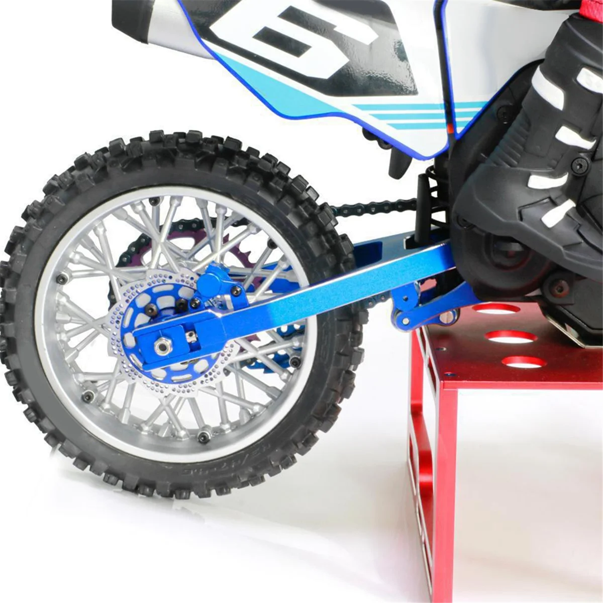 Voor LOSI 1/4 Promoto-MX RC Auto Elektrische Motor Achter Swing Arm Achtervork Wiel Zetel Accessoire 264000   Zilver