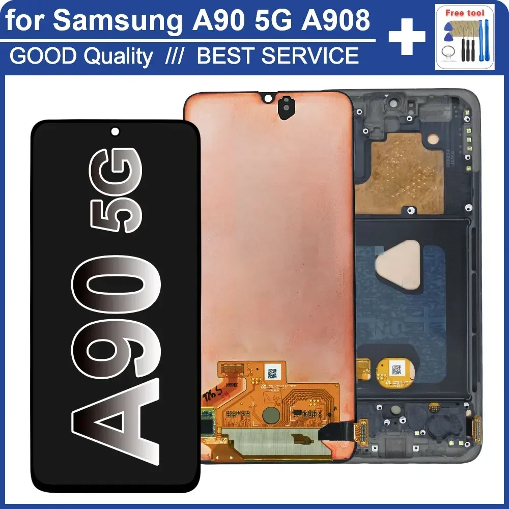 AMOLED LCD for Samsung Galaxy A90 5G A908B LCD Display Touch Screen Digitizer Replacement for Sasmsung A908 A908N LCD Display