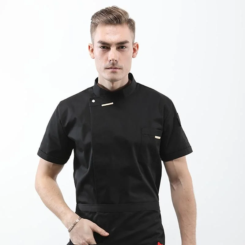 Short Sleeve Chef Restaurant Uniform Men Women Cook Jacket Bakery Kitchen Clothes Waiter Wear