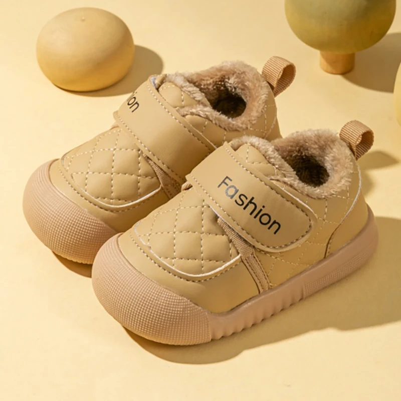 

Зимние сапоги для малышей, толстые теплые плюшевые сапоги из искусственной кожи для детей, эргономичные нескользящие зимние сапоги для мальчиков и девочек, зимняя обувь