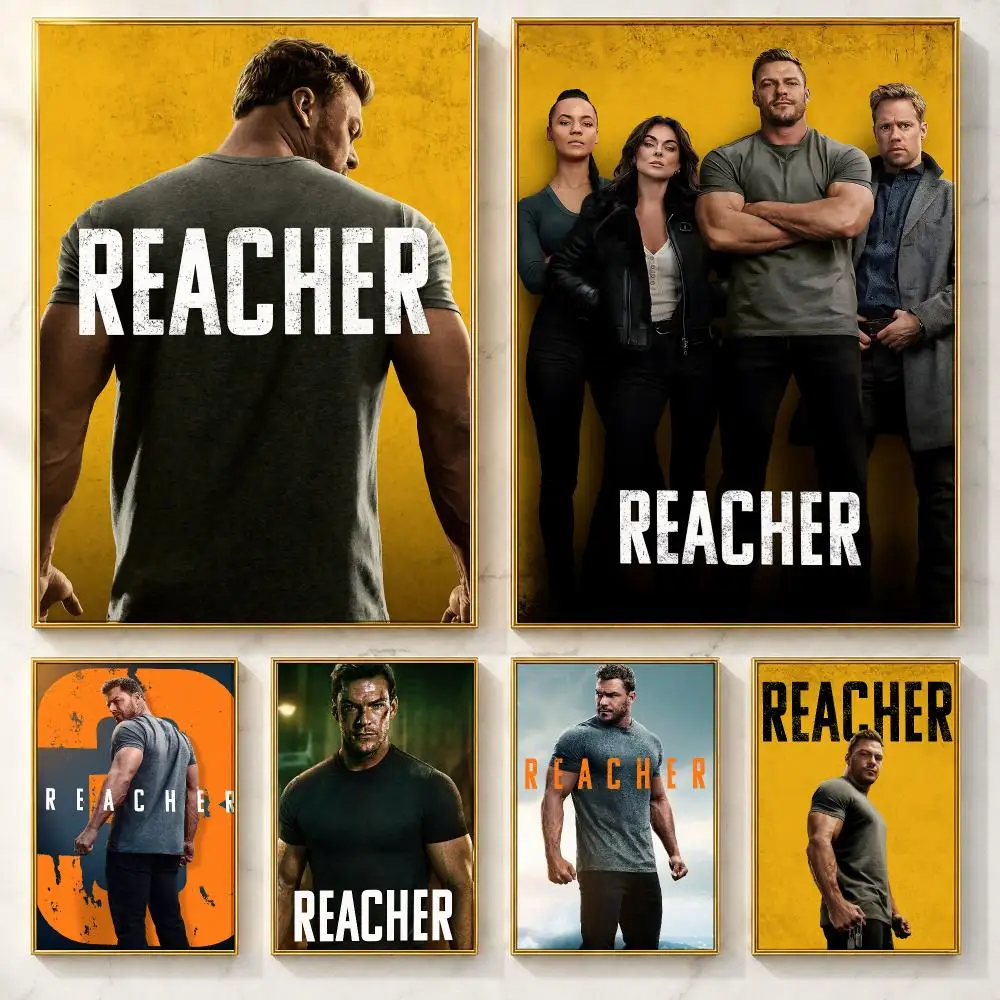 Action Thriller Series R-ReacherS Poster Self-adhesive Art Poster Decoracion Painting Wall Art White Kraft Paper Home Decor