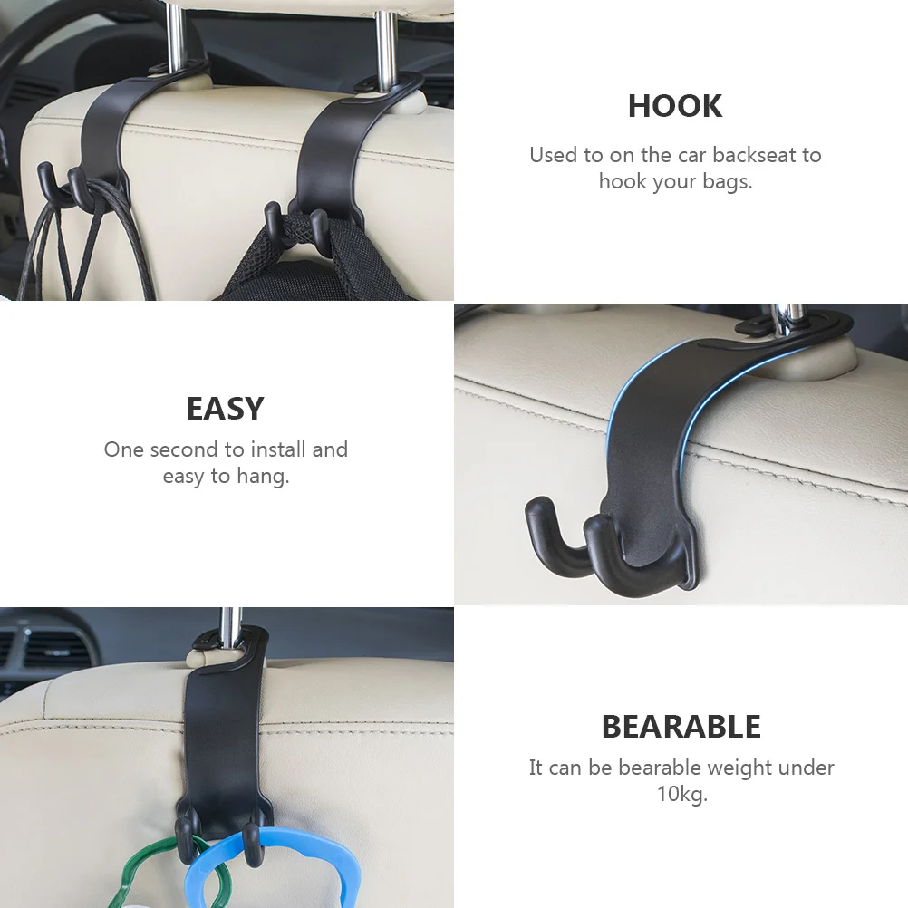 4 Pcs Car Item Hook Hanger Storage Holder Multifucntional Hooks Auto Back Seat Plastic