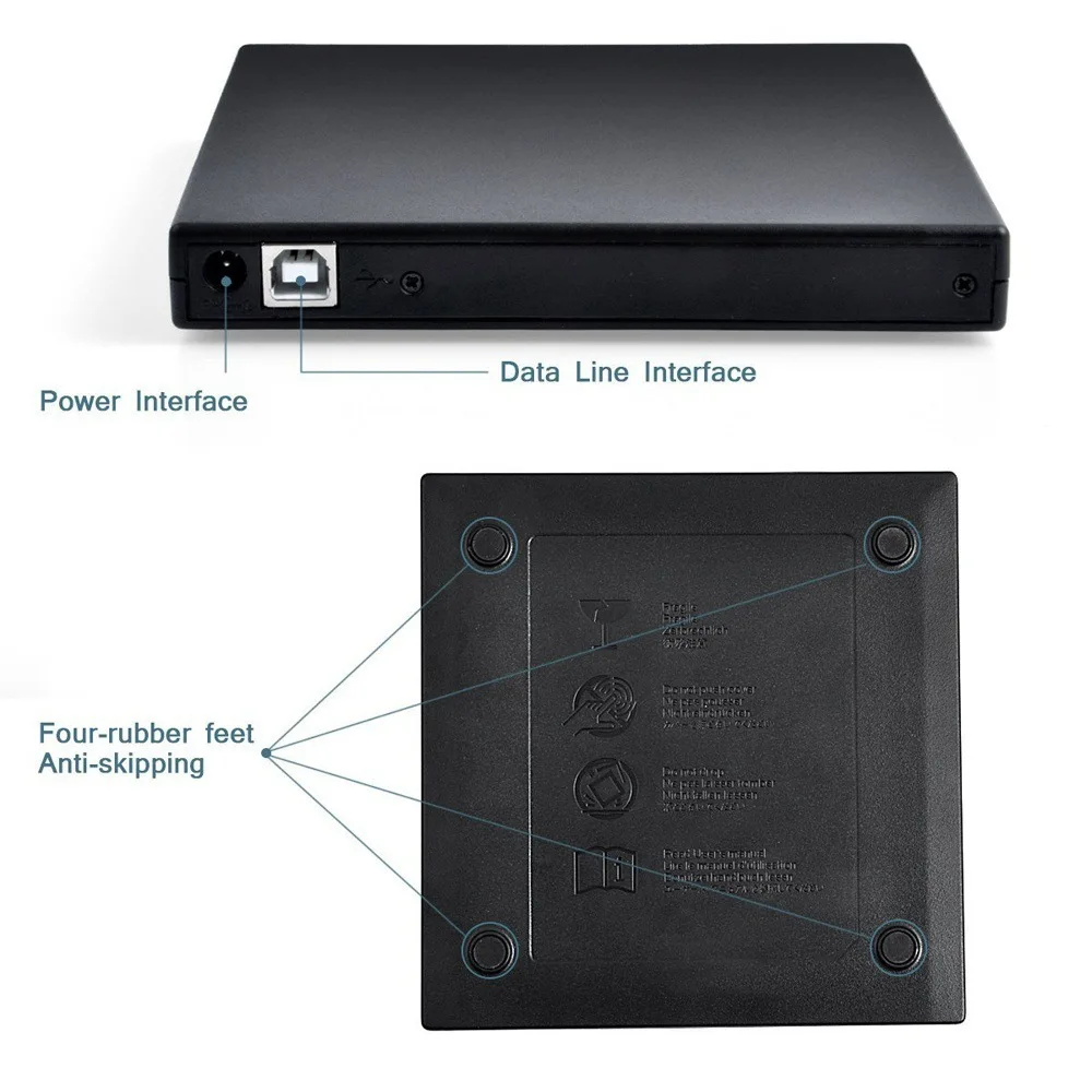 Imagem -02 - Slim External cd Dvd Drive Cd-rw Drive Burner Player para Laptops e Pcs Desktop Usb 2.0