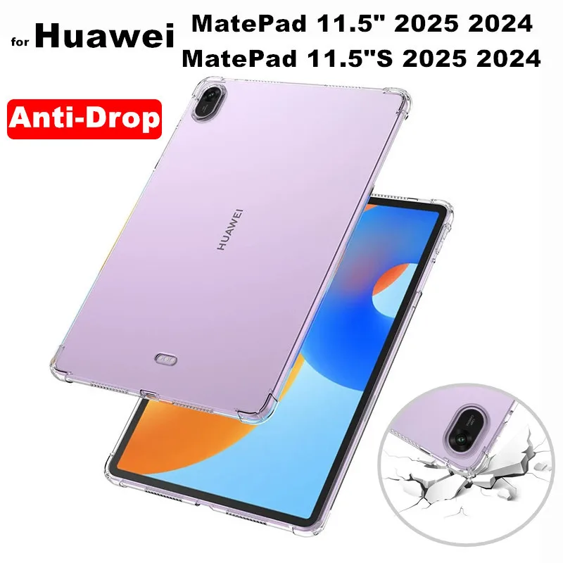 

for Huawei MatePad 11.5"TXZ-W09 Case 11.5"S 2025 2024 Case Transparent Air-bags Soft Silicone TPU Protection Shockproof Cover