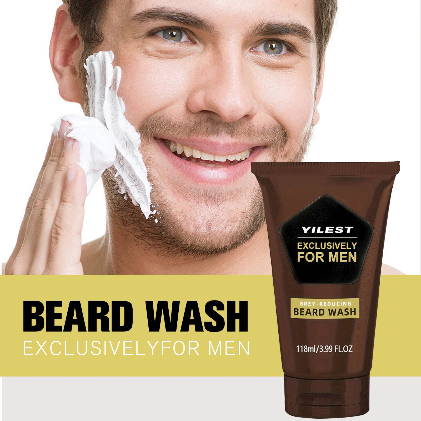 

Beard Dye Shampoo Natural Long Lasting Permanent for Men Beard Dying Removal White Grey Beard Hair Men Beard Dye Shampoo 118ML
