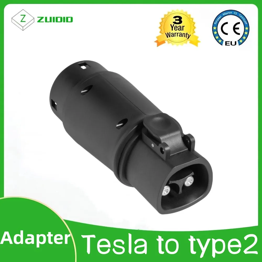 

Electric Car Charging Connector 32A Tesla To Type 2 IEC 62196 Plug , Electric Cars Vehicle Charger Charging Connector