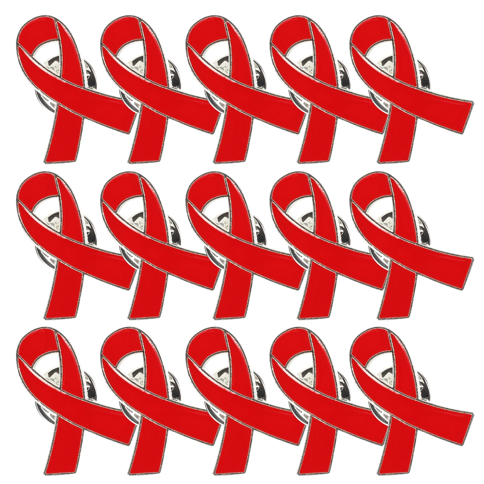 

30pcs Red Ribbon Brooch Pins Zinc Alloy Love Themed Charity Breastpin For Special Events Public Activities Aids Support Pin