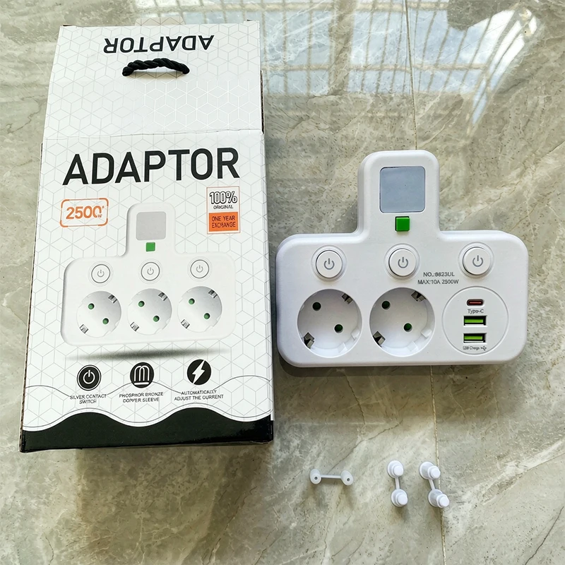Overload Protection Socket Multi-functional Socket with Switch USB Fast Charging Independent Control Multi-port Power Strip