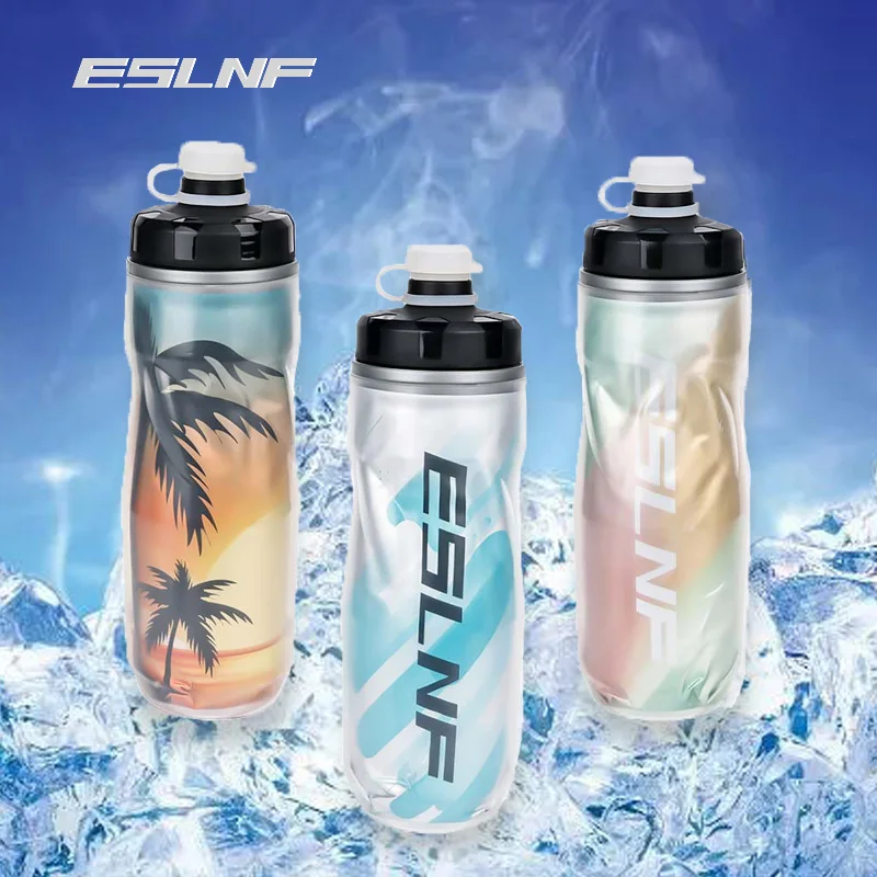 ESLNF 610ML Cycling Keep Cold Water Bottle PP5 Health Material Secure Portable Sports Cup Lightweight Outdoor Bike Accessory