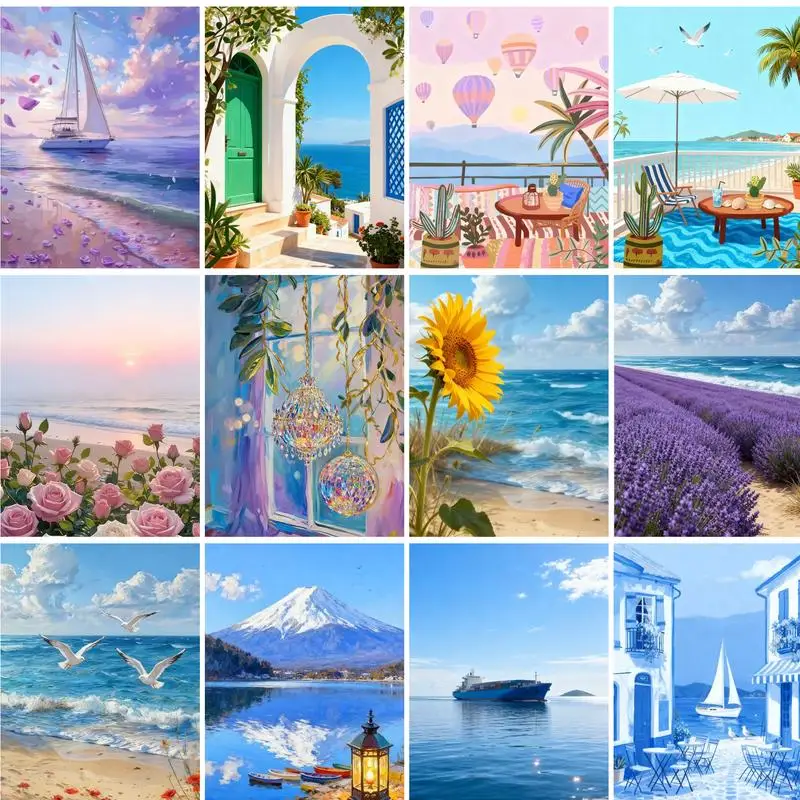 

GATYZTORY Paint By Number Scenery Hand Painted Painting Art Gift DIY Pictures By Numbers House Kits Drawing On Canvas Home Decor