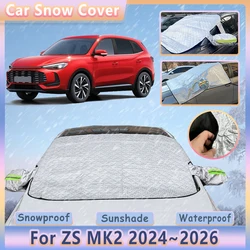 Car Snow Cover For MG ZS MK2 2024 2025 2026 Outdoor Winter Anti-Freeze Anti Frost Front Windshield Window Shields Accessories