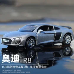 MaKeda 1:36 AUDI R8 Coupe Alloy Car Model Diecast Metal Toy Vehicles Car Model High Simulation Pull Back Childrens Toy