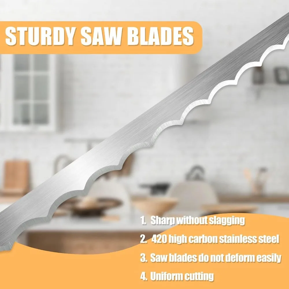 16" Wooden Sourdough Bread Knife with Bow Design, Premium Stainless Steel Serrated Saw Bread Cutter for Bagels, Baguettes and More - view 4
