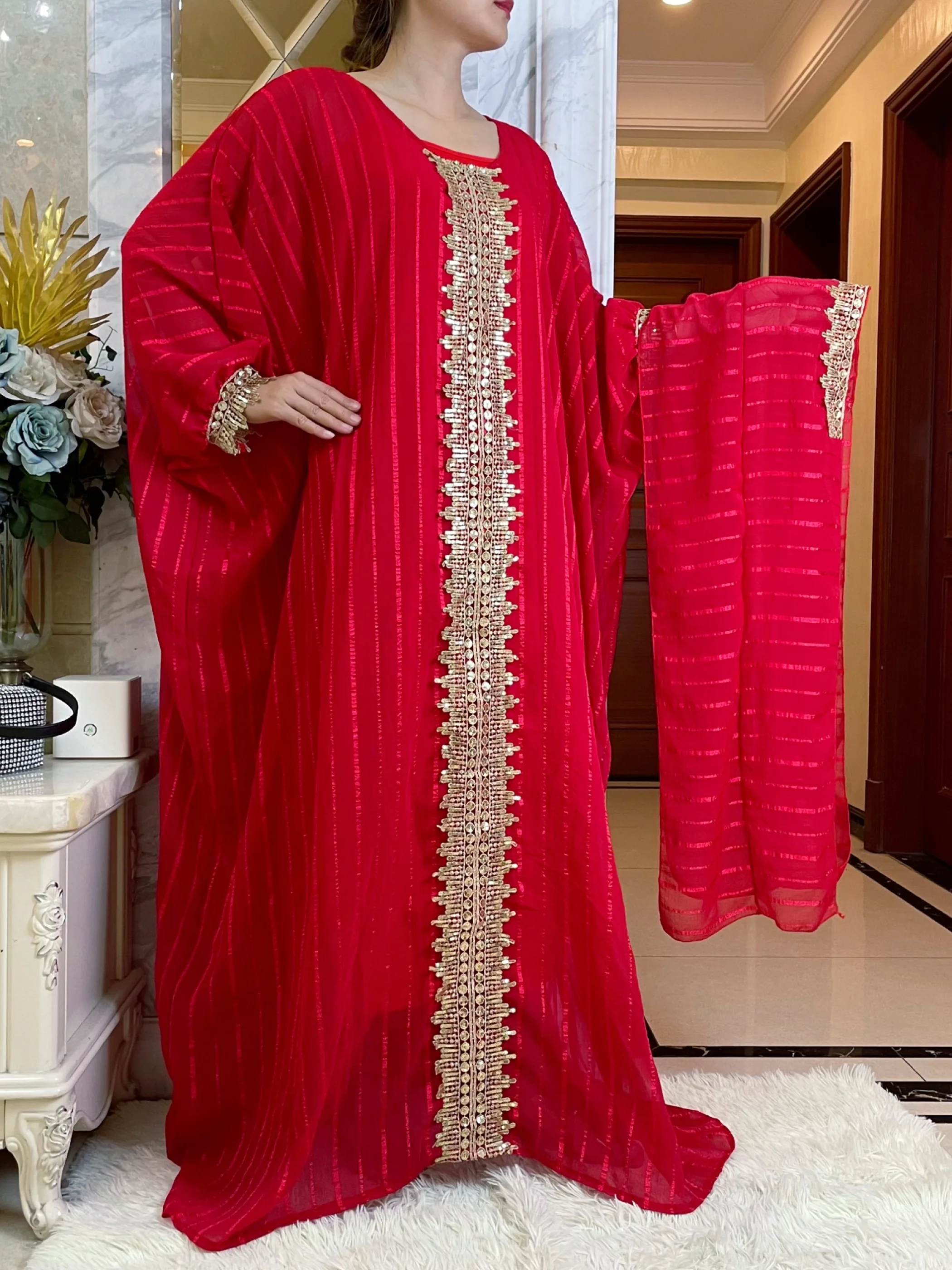 2023 African Traditional Dresses Includes Base Skirt  Scarf Chiffon Ankara Kaftan Robe Ladies Muslim Dubai Abaya Wedding Evening