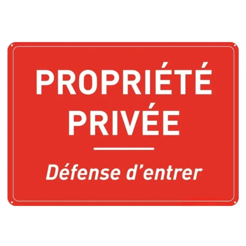 2/4 Peças Placa de Sinalização de Metal Estanhado/Alumínio com Sinalização de Propriedade Privada e Proibido Entrar (300x200mm, 400x300mm)