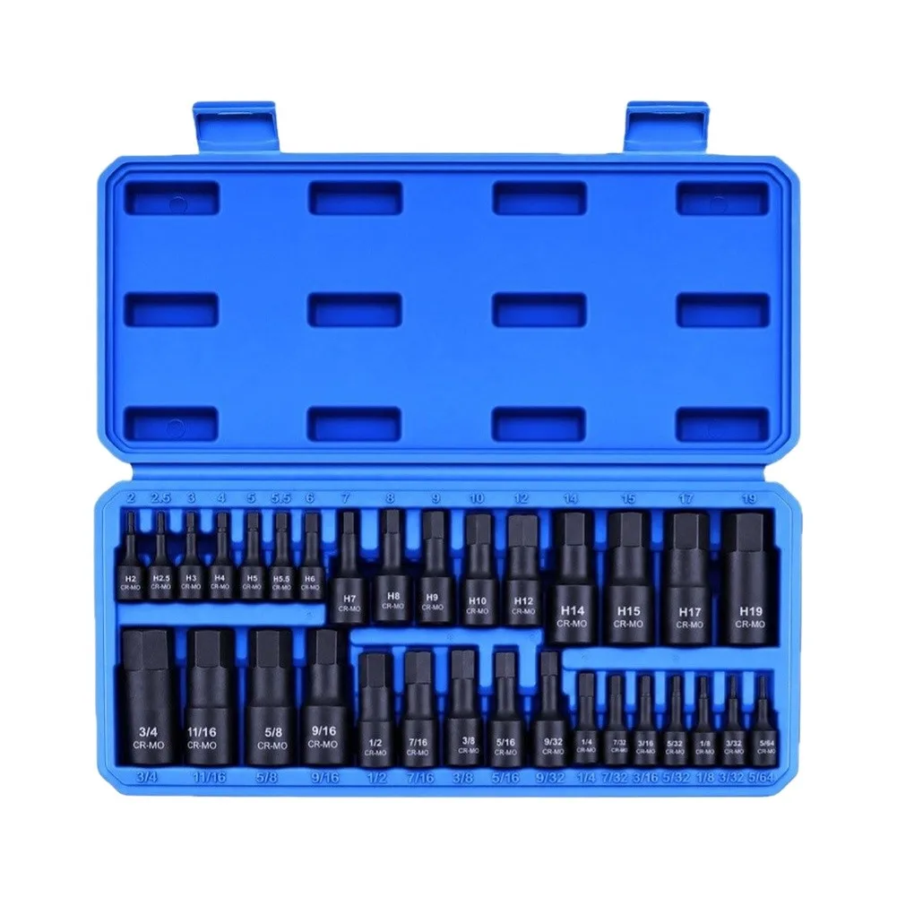 32-Piece Hex Wrench Set with Dual Measurement Support for Global Fastener Standards Manufactured for Structural Integrity