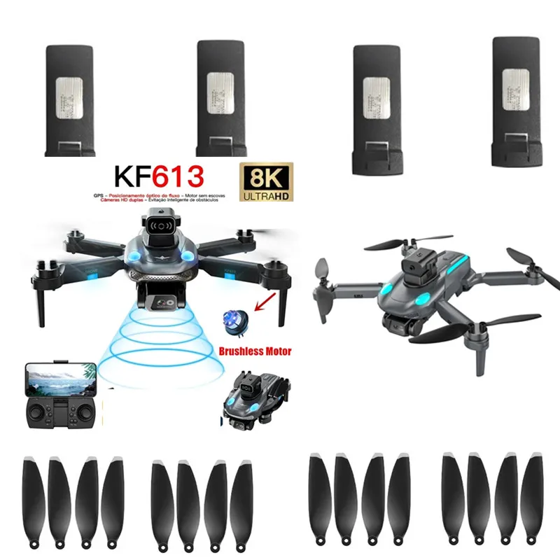 KF613 GPS Brushless Obstacle Avoidance Remote Control RC Drone Quadcopter Spare Parts 3.7V 2000Mah USB 4To1 Line Propeller