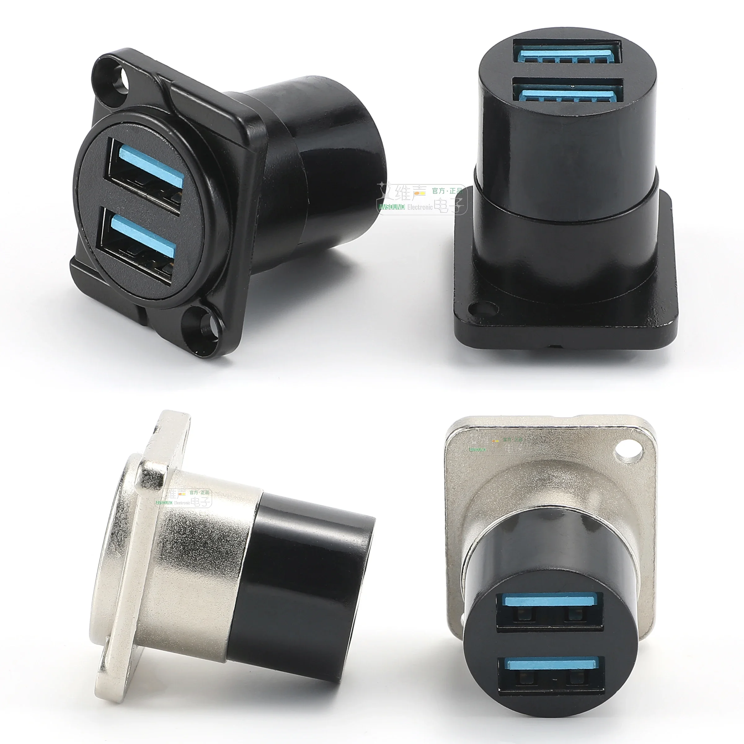 

Metal Socket Module D Type USB 3.0 2.0 Type-C Network RJ45 CAT6 CAT6A HDMI 2.0 Extension Cable Connectors Panel Mounting