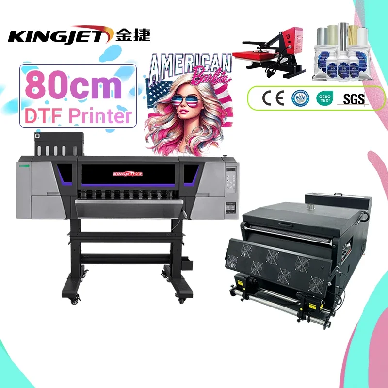 80cm dtf printer t-shirt clothes textile impresora pet film transfer 30sqm i3200 machine t shirt dtf printer