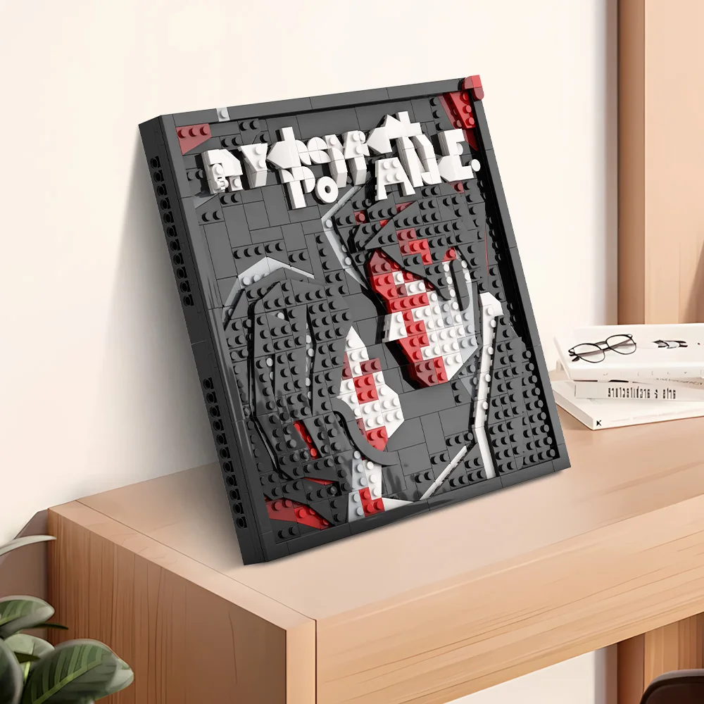 

MOC MCR-альбом Three Cheers, мозаичные кирпичи, модель My Chemical Romance Band, строительные блоки, сборные игрушки, подарки на день рождения для детей своими руками